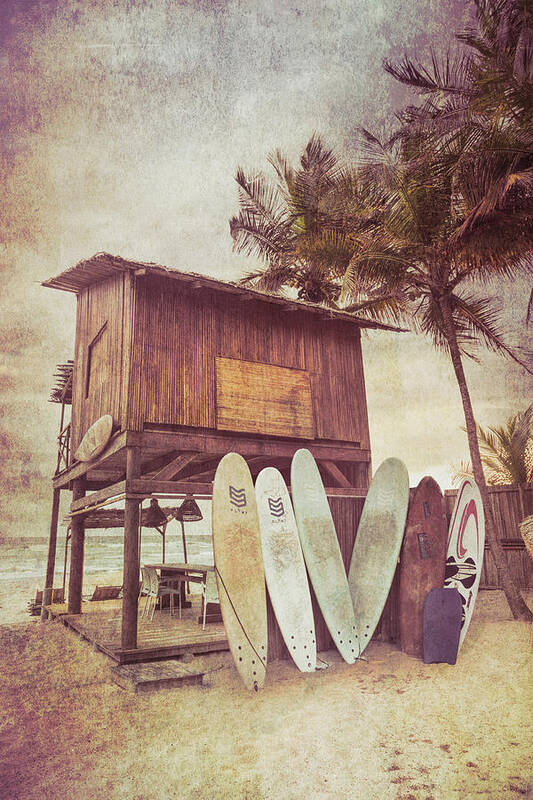 African Poster featuring the photograph Summer Surf Shack Postcard by Debra and Dave Vanderlaan