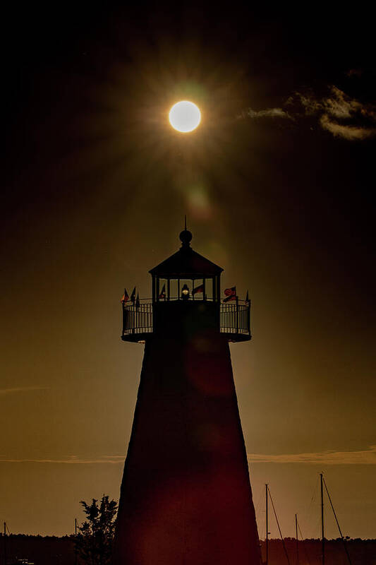 Massachusetts Poster featuring the photograph Sunbeams Over Lighthouse by Denise Kopko
