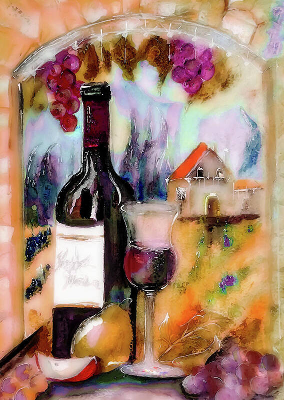 Vineyard Poster featuring the painting The Alcove Opening To The Vineyard House by Lisa Kaiser