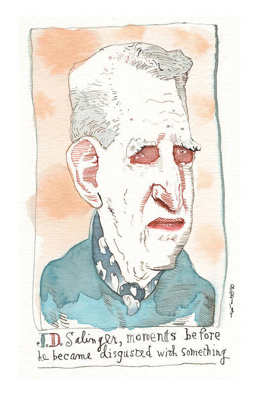 The Latest On J.d.salinger Unearthed Poster featuring the painting The Latest on J.D.Salinger Unearthed by Barry Blitt