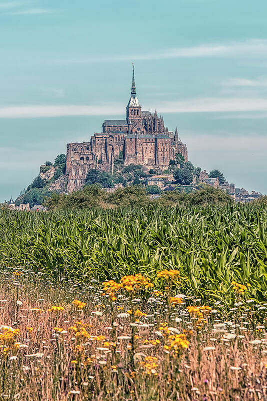 Abbey Poster featuring the photograph The Mont-Saint-Michel by Manjik Pictures