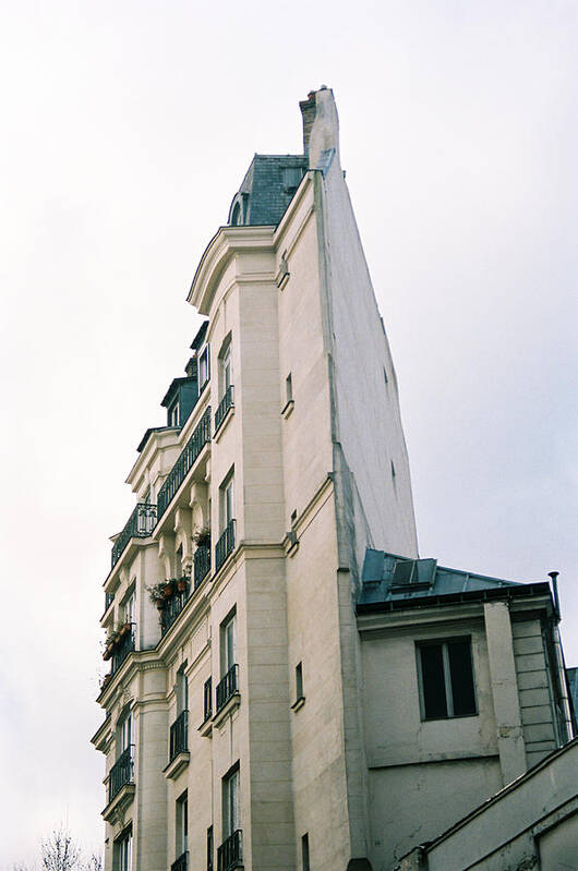 Building Poster featuring the photograph The slanted building by Barthelemy De Mazenod