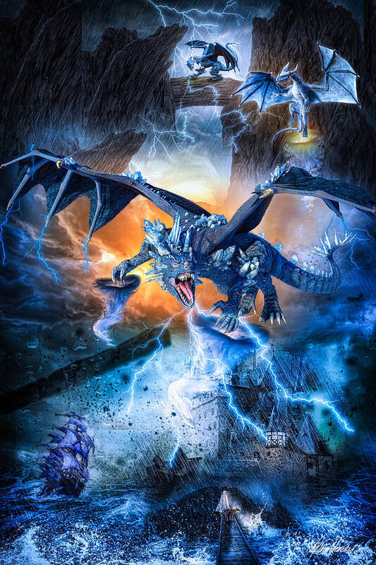 Storm Poster featuring the photograph The Storm Dragons by Diana Haronis