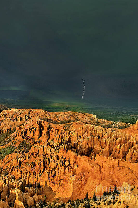 Dave Welling Poster featuring the photograph Thunderstorm Bryce Canyon National Park Utah by Dave Welling