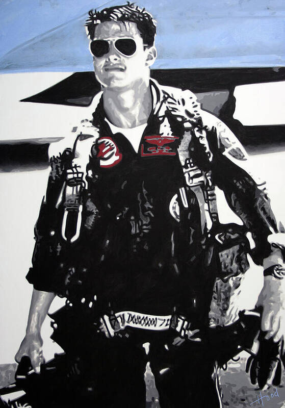 Man Poster featuring the painting Top Gun by Hood MA Central St Martins London