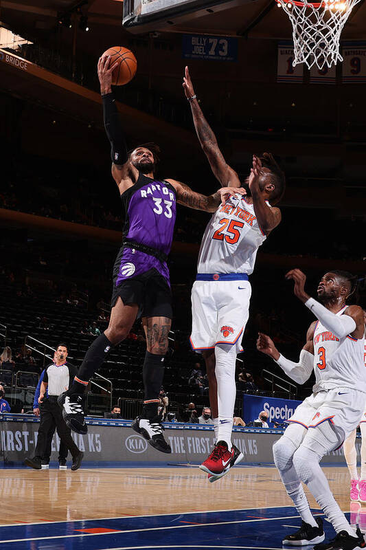 Gary Trent Jr Poster featuring the photograph Toronto Raptors v New York Knicks by Nathaniel S. Butler