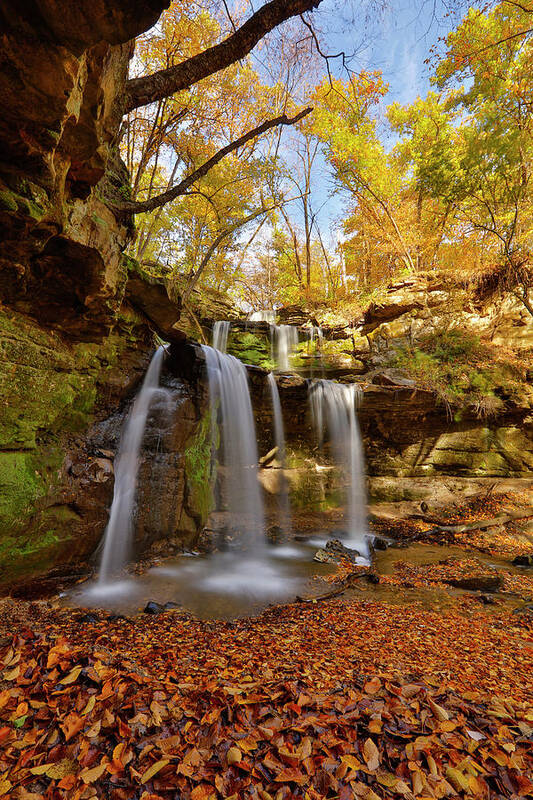 Landscape Poster featuring the photograph Triple Falls, Mankato by AJ Dahm