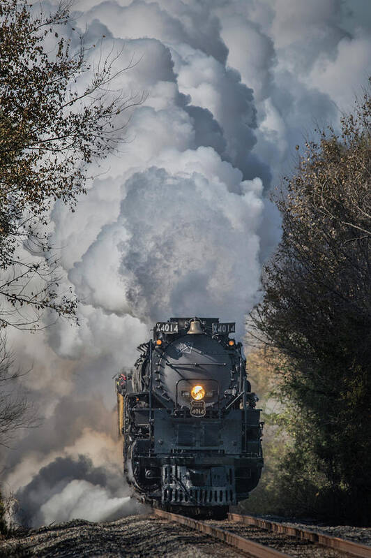 Railroad Poster featuring the photograph UP 4014 Big Boy heads through the countryside by Jim Pearson