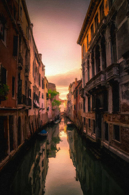 Venice Poster featuring the painting Venice Canal Italy by Tony Rubino
