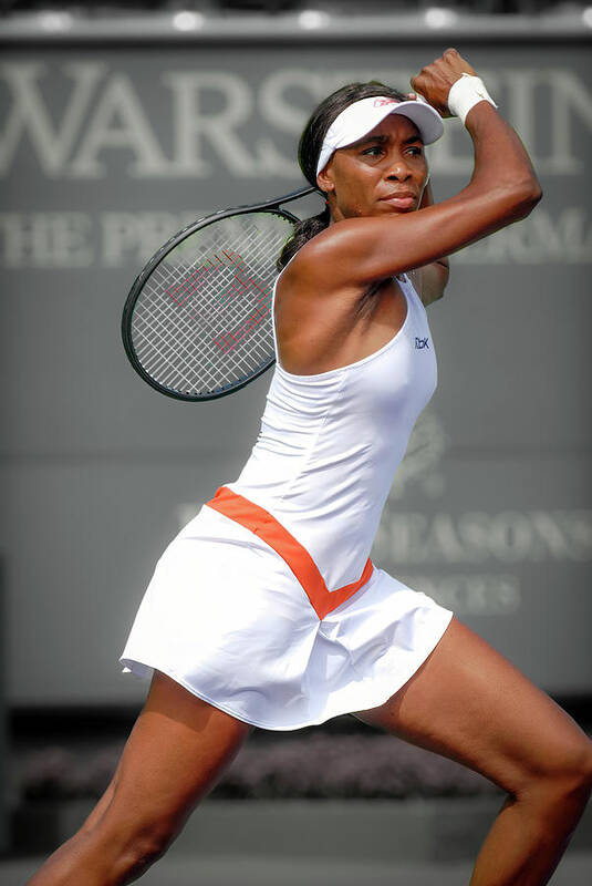 Venus Williams At The 2007 Sony Ericsson Ope In Miami Poster featuring the photograph Venus Williams by Lou Novick