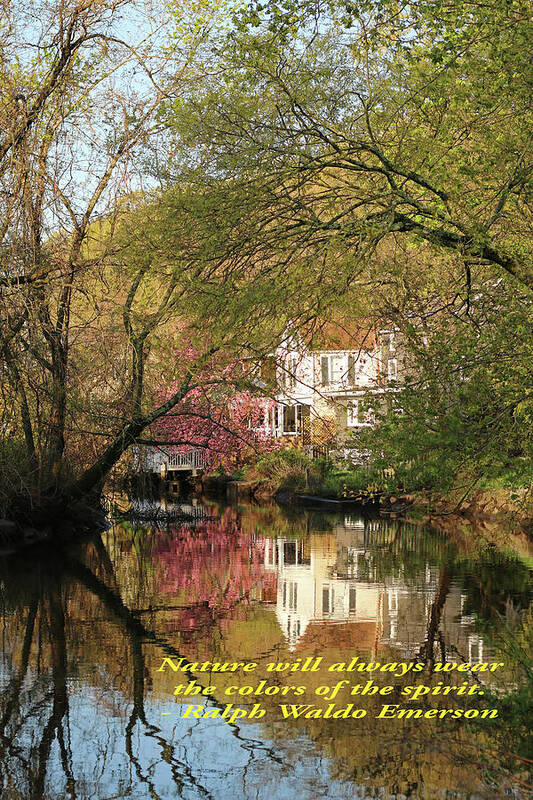 2019 Spring Tappan & Piermont Poster featuring the photograph View across the pond Inspirational by Laurie Lago Rispoli