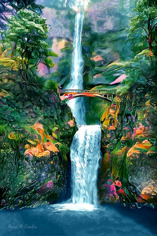 Waterfalls Poster featuring the digital art Waterfall of Dreams by Pennie McCracken