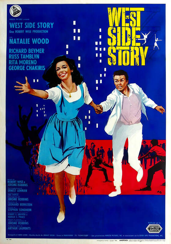 West Poster featuring the mixed media ''West Side Story'' 1, with Natalie Wood, 1961 by Movie World Posters