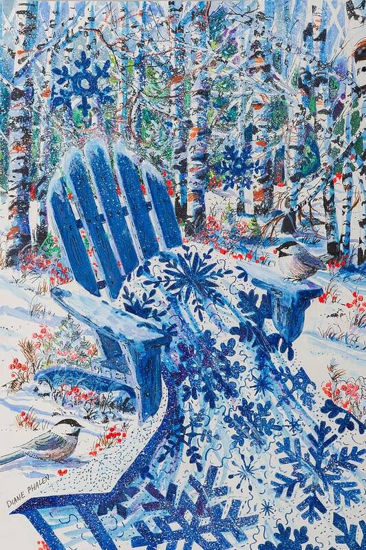 Winter Poster featuring the painting Winter Blues by Diane Phalen