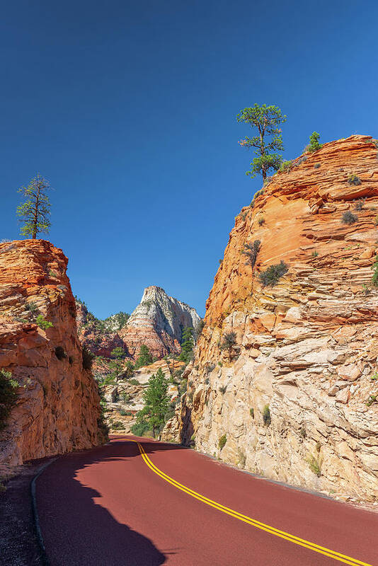 Alan Copson Poster featuring the photograph Zion National Park Highway by Alan Copson