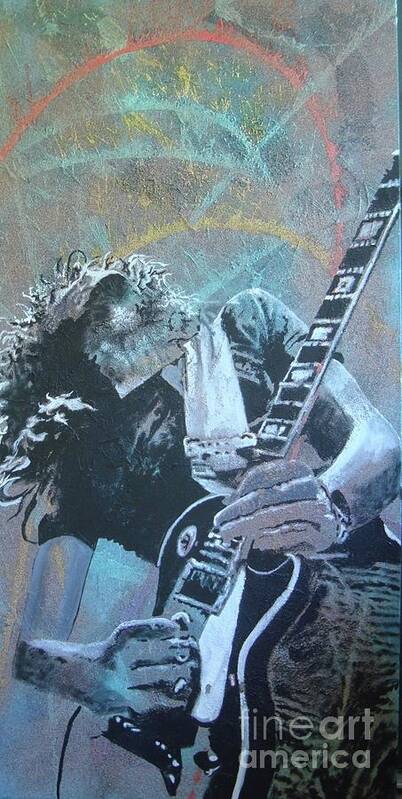 Jimmy Page Poster featuring the painting Black Beauty by Stuart Engel