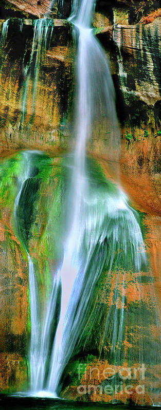 Utah Landscape Poster featuring the photograph Panorama Lower Calf Creek Falls Escalante NM Utah by Dave Welling