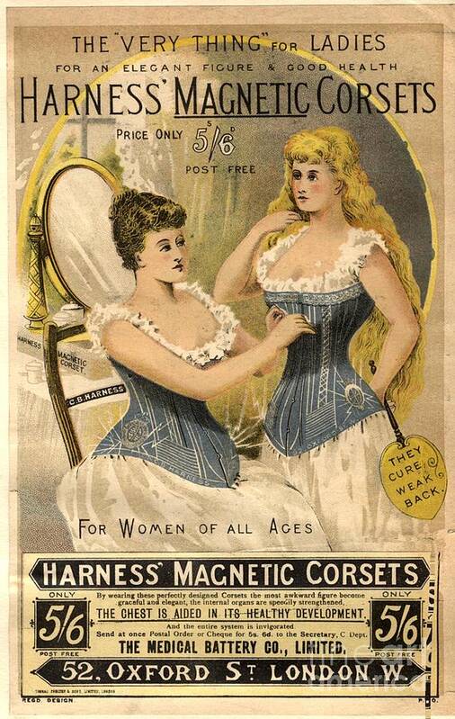 1890s Uk Corsets Girdles Magnetic Poster by The Advertising Archives -  Pixels