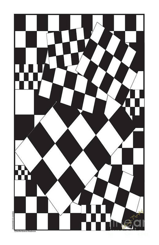 Urban Poster featuring the digital art 020 Checkerboard Madness by Cheryl Turner