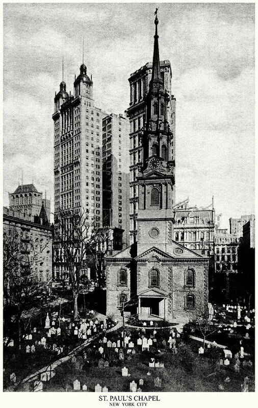 New York City Poster featuring the painting 1900 St. Paul's Chapel New York City by Historic Image