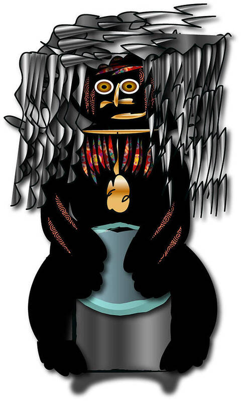 African Drummer Poster featuring the digital art African Drummer 2 by Marvin Blaine