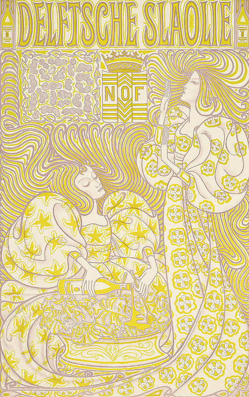 Banner Poster featuring the painting An advertising poster for Delft Salad Oil by Jan Theodore Toorop