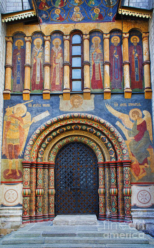 Assumption Cathedral Entrance Poster featuring the photograph Assumption Cathedral entrance by Elena Nosyreva