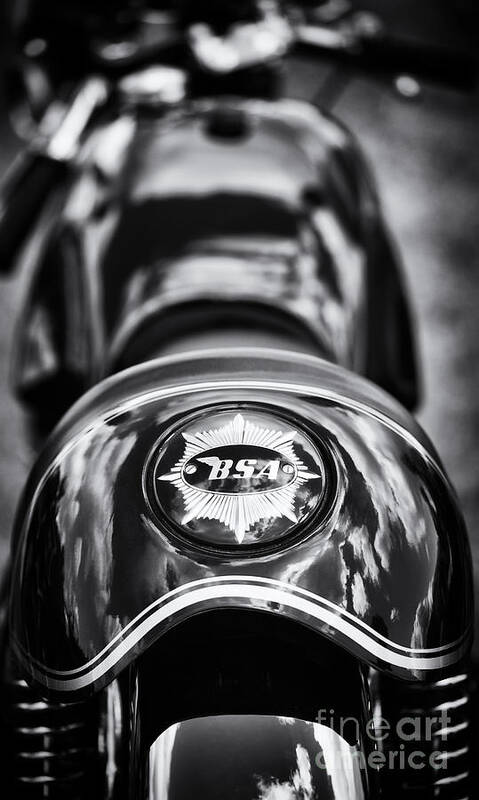 Bsa Poster featuring the photograph BSA Cafe Racer Monochrome by Tim Gainey