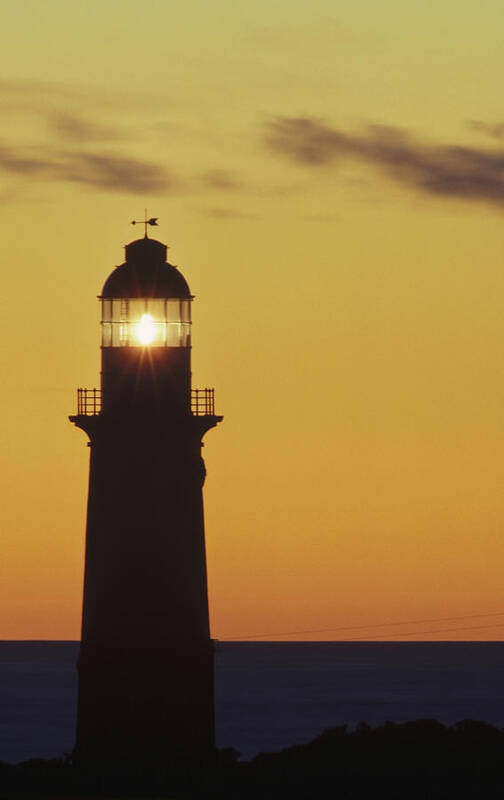 Feb0514 Poster featuring the photograph Cape Du Couedic Lighthouse At Sunset by Gerry Ellis