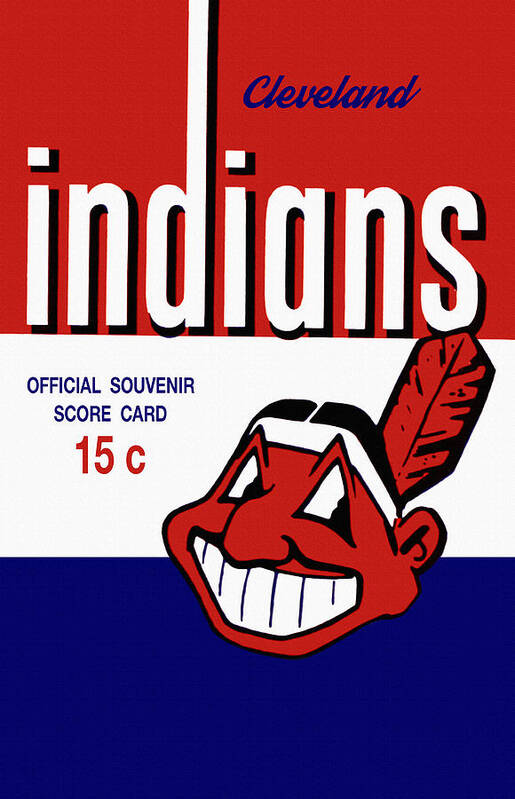 Cleveland Indians Poster featuring the painting Cleveland Indians 1957 Scorecard by Big 88 Artworks