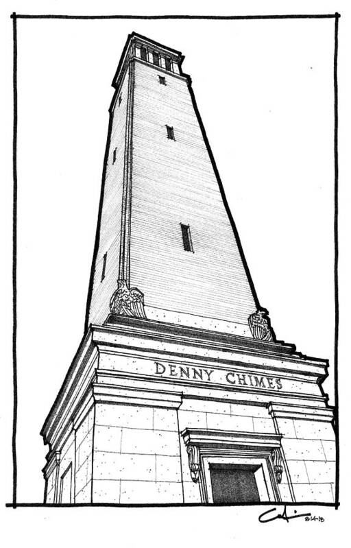 Sketch Poster featuring the drawing Denny Chimes by Calvin Durham