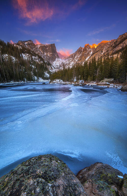 Dream Lake Poster featuring the photograph Dream Lake Blues by Darren White