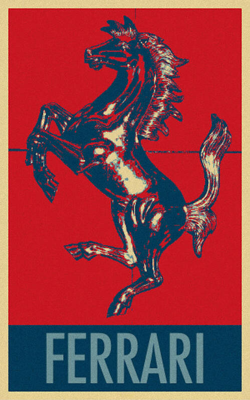 Ferrari Poster featuring the photograph FERRARI STALLION in HOPE by Rob Hans