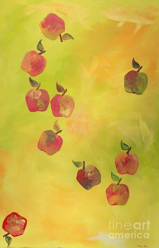 Colors Poster featuring the painting Free Apples by PainterArtist FIN