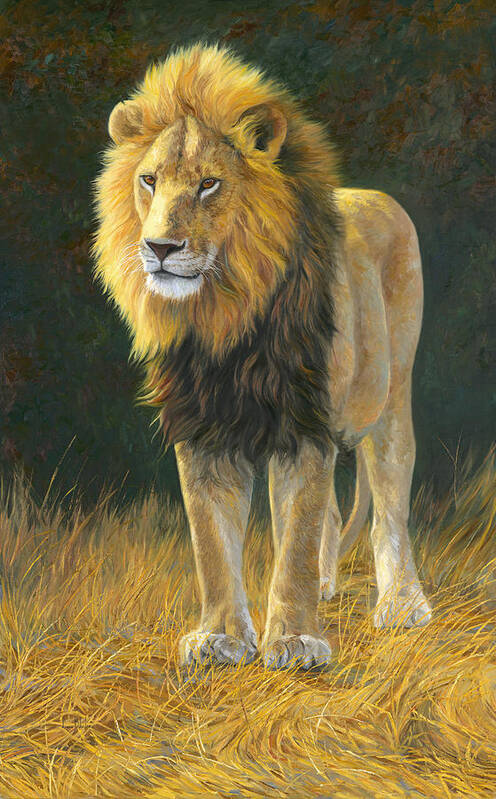 Lion Poster featuring the painting In His Prime by Lucie Bilodeau