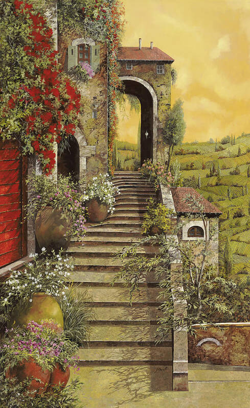 Arch Poster featuring the painting La Scala Grande by Guido Borelli