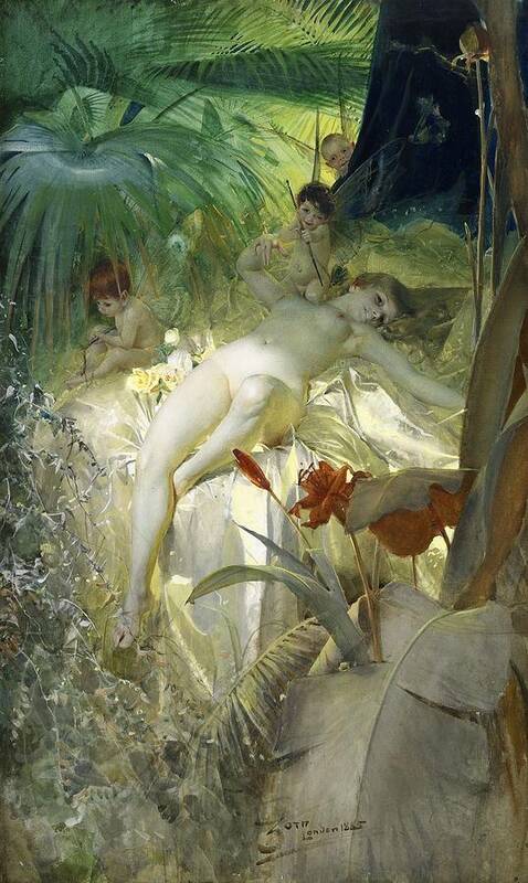 Anders Zorn Poster featuring the digital art Love Nymph by Anders Zorn
