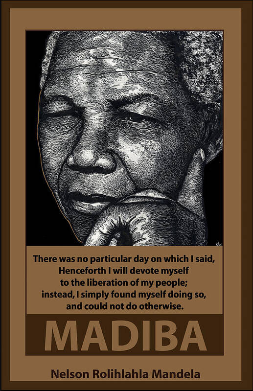Nelson Mandela Poster featuring the mixed media Mandela by Ricardo Levins Morales
