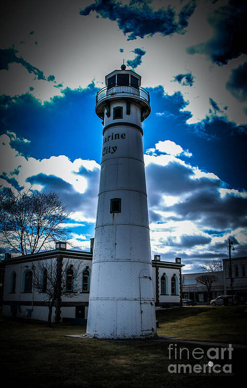 Lighthouse Poster featuring the photograph Marine City Michigan Lighthouse by Ronald Grogan