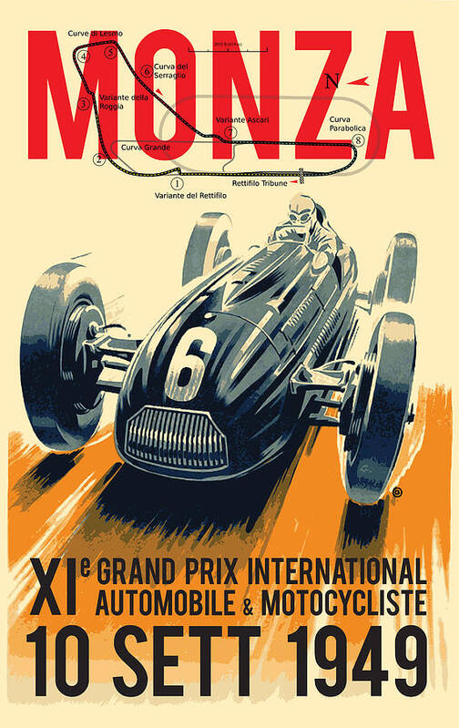 Digital Poster featuring the digital art Monza Grand Prix by Gary Grayson