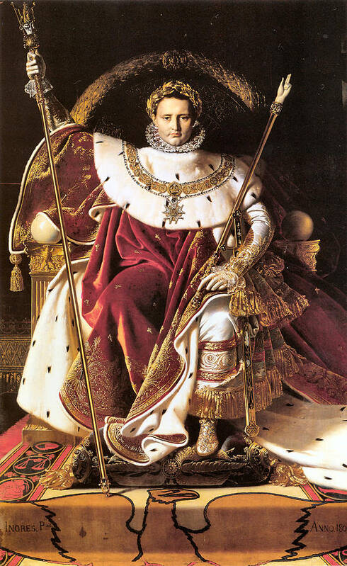 Jean Auguste Dominique Ingres Poster featuring the digital art Napoleon I on His Imperial Throne by Jean Auguste Dominique Ingres