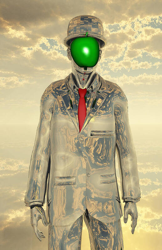Magritte Poster featuring the digital art New Man by Bruce Rolff
