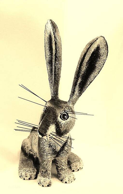 Rabbit Poster featuring the photograph New Mexico Rabbit Light Sepia by Rob Hans