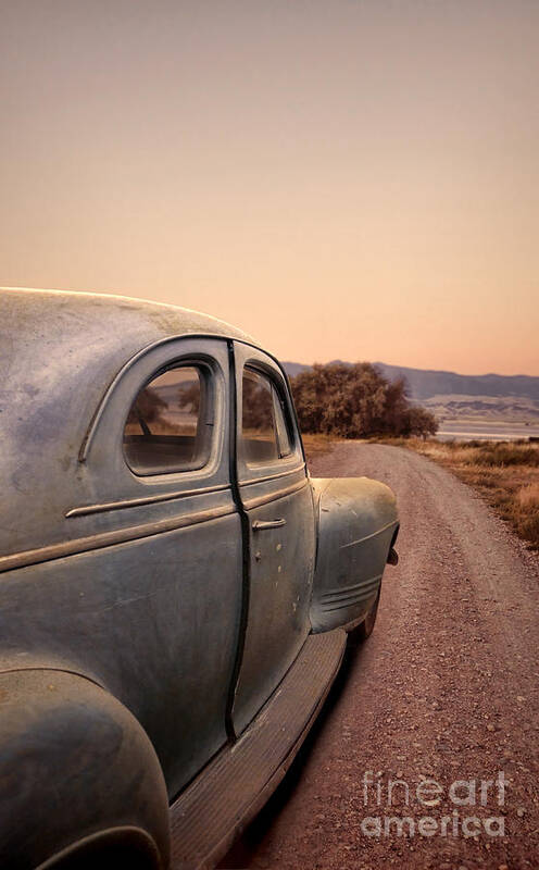 Car Poster featuring the photograph Old Car on a Dirt Road by Jill Battaglia