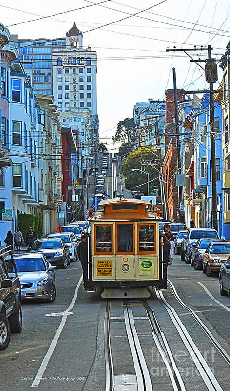 San Francisco Cable Car To Powell And Market Streets Poster featuring the photograph San Francisco Cable Car to Powell and Market Streets by Artist and Photographer Laura Wrede