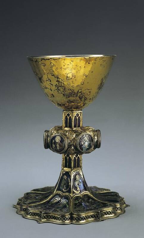 Vertical Poster featuring the photograph Silver Gilded Chalice With Enamels by Everett