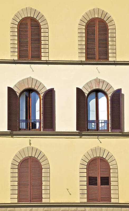 Window Poster featuring the photograph Six Windows of Florence by David Letts