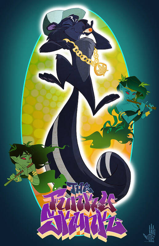 Skunk Poster featuring the digital art Skunk Funk by Nelson Dedos Garcia