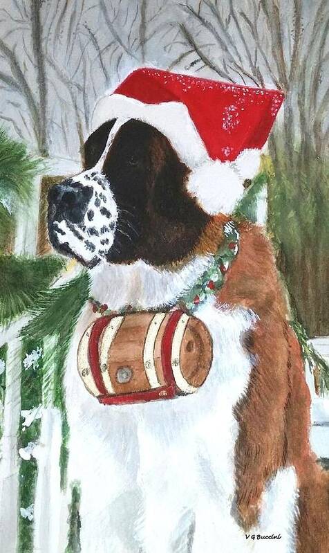 St Bernard Poster featuring the painting Sonoma to the Rescue by Vickie G Buccini