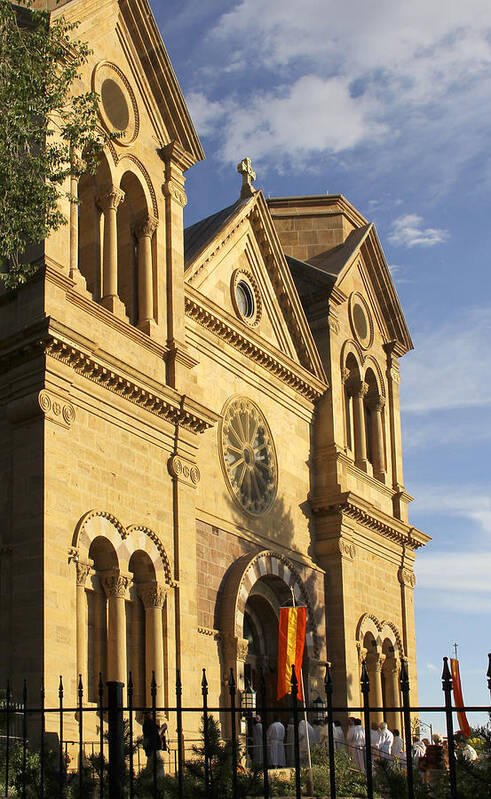 St. Francis Cathedral Poster featuring the photograph St. Francis Cathedral - Santa Fe by Mike McGlothlen